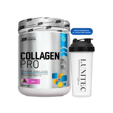 COLÁGENO UNIVERSE NUTRITION HIDROLIZADO COLLAGEN PRO 500 G MORA + SHAKER