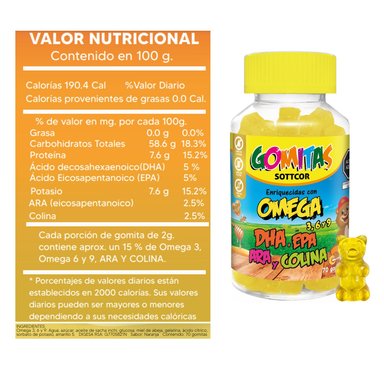 OMEGA PARA NIÑOS GOMITAS SOTTCOR 100G NARANJA X2 - 2