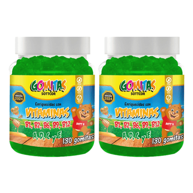 MULTIVITAMINA PARA NIÑOS GOMITAS SOTTCOR 100G CHICLE X2
