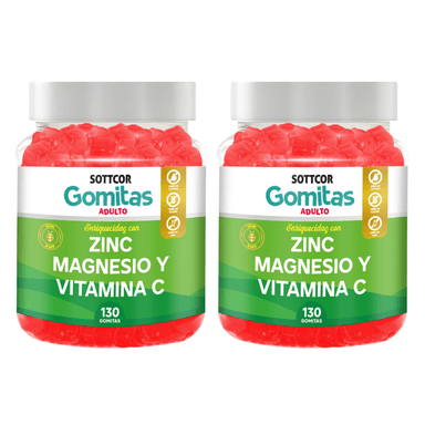 ZINC PARA ADULTOS GOMITAS SOTTCOR 100G FRESA X2