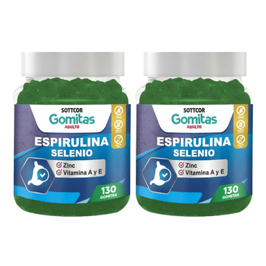 DETOX ESPIRULINA PARA ADULTOS GOMITAS SOTTCOR 100G CHICLE X2