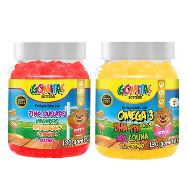 PACK ZINC + OMEGA PARA NIÑOS 100G GOMITAS SOTTCOR