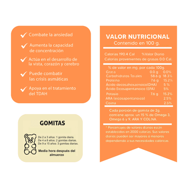 PACK ZINC + OMEGA PARA NIÑOS 100G GOMITAS SOTTCOR - 2