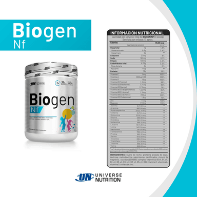 SUPLEMENTO UNIVERSE NUTRITION PROTEÍNA PARA NIÑOS POLVO BIOGEN NF 500G CHOCOLATE - 2