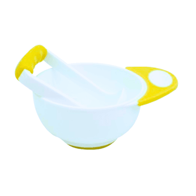 BOWL APLASTA PAPILLA PARA BEBÉS AMARILLO