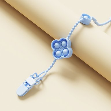 SUJETADOR DE SILICONA POP IT PARA CHUPÓN AZUL