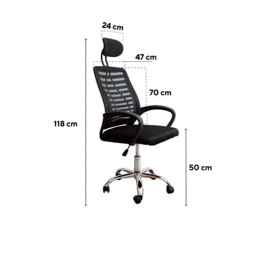SILLA DE OFICINA ERGONÓMICA WATERPRO GV000202 ZENTIH NEGRO - 4