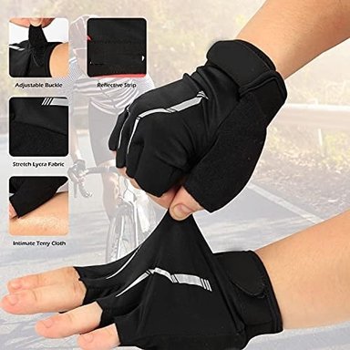GUANTES PARA GYM ENTRENAMIENTO CICLISMO NEGRO