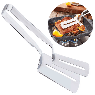 PINZA ESPATULA DOBLE DE ACERO INOXIDABLE COCINA