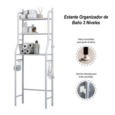 ORGANIZADOR MULTICOLOR ESTANTE BAÑO 3 NIVELES - 2