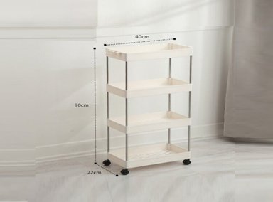 ESTANTE BLANCO ORGANIZADOR CON RUEDAS ALMACENAMIENTO COCINA BAÑO