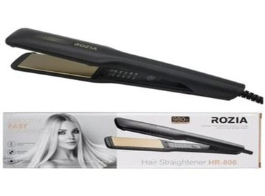 PLANCHA PARA CABELLO PLACA CERÁMICA PROFESIONAL ROZIA NEGRA