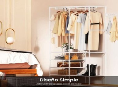ROPERO PERCHERO ORGANIZADOR ARMARIO CLOSET ARMABLE 2 CUERPOS BLANCO - 2