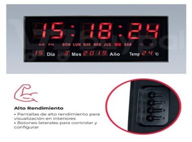 RELOJ DIGITAL LED PARED ALARMA CALENDARIO TEMPERATURA