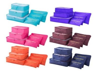 SET ORGANIZADORES DE MALETA BOLSAS IMPERMEABLE VIAJE 6 PZ ALEATORIO