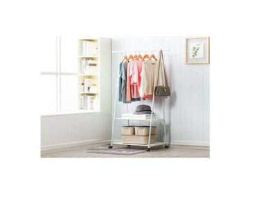 ZAPATERA 2 NIVELES MULTICOLOR COLGADOR ROPA TRIANGULAR CON RUEDA