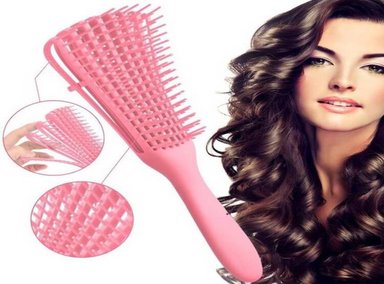 PEINE CEPILLO FLEXIBLE DESENREDANTE PARA CABELLO RIZOS AFRO