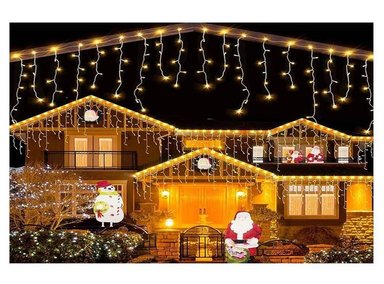 CORTINA LUCES AMARILLO LED DECORACIÓN NAVIDAD CÁLIDA 3M EXTENSIBLE
