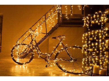 CORTINA LUCES AMARILLO LED DECORACIÓN NAVIDAD CÁLIDA 3M EXTENSIBLE - 5
