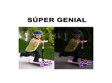 SCOOTER PLEGABLE PARA NIÑOS CON LUCES VERDE - 3