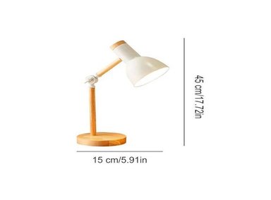 LAMPARA DE ESCRITORIO CLÁSICA DE MESA AJUSTABLE MADERA BLANCO - 4