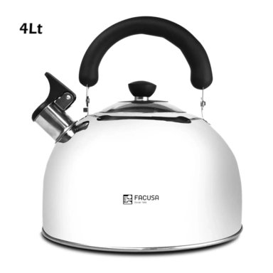 TETERA FACUSA ACERO INOXIDABLE 4 LITROS SILBANTE ALTA CALIDAD