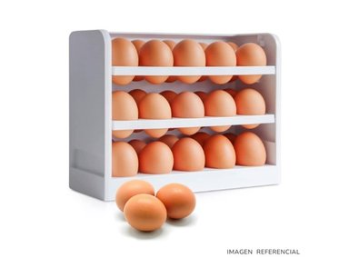 ORGANIZADOR CONTENEDOR DE HUEVOS 3 NIVELES BLANCO