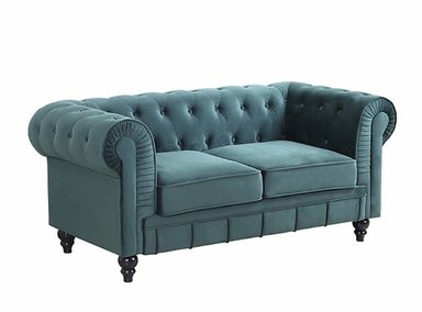 RABHE SOFÁ 2 CUERPOS CHESTERFIELD - VERDE