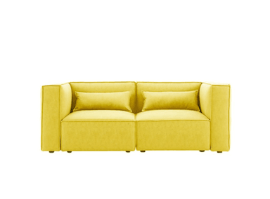 SOFÁ RABHÉ 2 CUERPOS AMARILLO BARENA SHORT