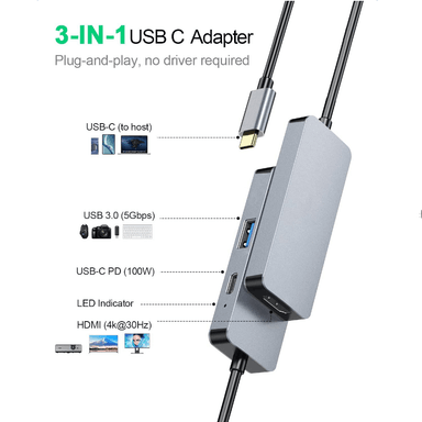 ADAPTADOR MULTIPUERTO TIPO C A HDMI UDB IPAD AIR PRO MACBOOK - 1