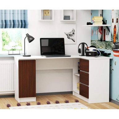 ESCRITORIO EN L GERENCIAL BLANCO-ROBLE 150CM - 3
