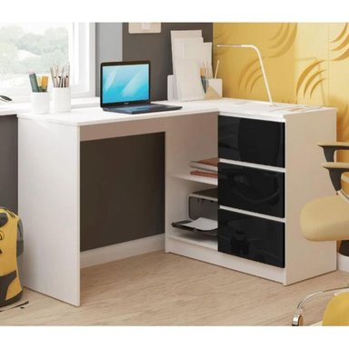 ESCRITORIO EN L MUEBLES CRISOSTOMO HOME OFICCE 125 CM GERENCIAL -NEGRO - 3