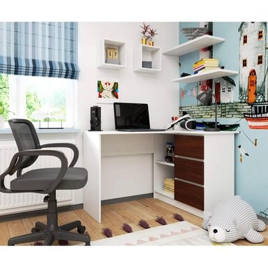 ESCRITORIO EN L MUEBLES CRISOSTOMO HOME OFICCE 125 CM GERENCIAL -ROBLE - 3