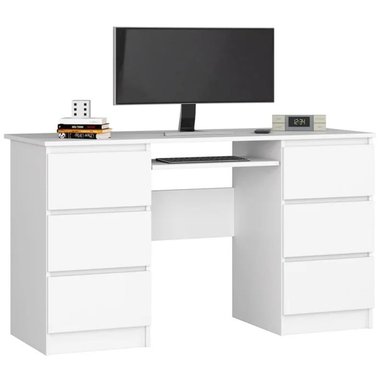 ESCRITORIO DE MELAMINA MUEBLES CRISOSTOMO HOME OFICCE 135 CM BLANCO GERENCIAL