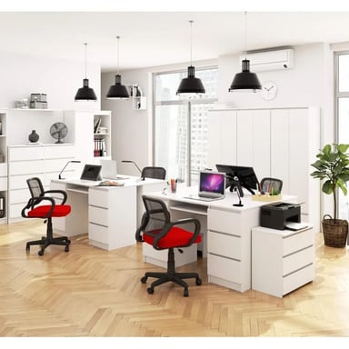 ESCRITORIO DE MELAMINA MUEBLES CRISOSTOMO HOME OFICCE 135 CM BLANCO GERENCIAL - 3