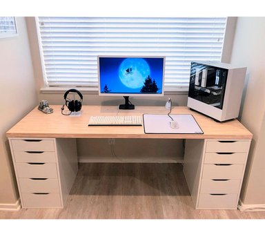 ESCRITORIO GAMER MUEBLES CRISOSTOMO HOME OFICCE BLANCO DE MELAMINA MALVA 180CM