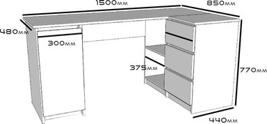ESCRITORIO EN L MUEBLES CRISOSTOMO HOME OFICCE BLANCO GERENCIAL 150CM - 4