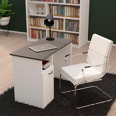 ESCRITORIO MUEBLES CRISOSTOMO HOME OFICCE BLANCO JUNIOR WENGUE90CM - 2