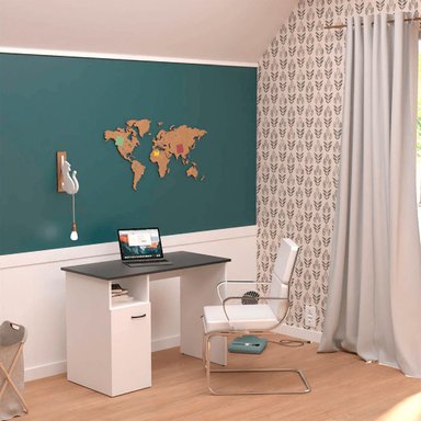 ESCRITORIO MUEBLES CRISOSTOMO HOME OFICCE BLANCO JUNIOR WENGUE90CM - 3