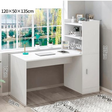 ESCRITORIO ESTANTE MUEBLES CRISOSTOMO HOME OFICCE BLANCO MODERNO 120CM - 3