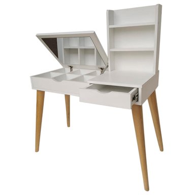 ESCRITORIO TOCADOR MUEBLES CRISOSTOMO HOME OFICCE BLANCO VINTAGE 100CM - 2