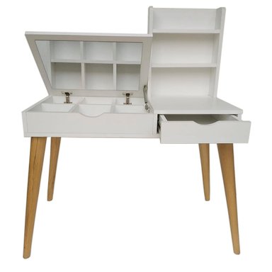 ESCRITORIO TOCADOR MUEBLES CRISOSTOMO HOME OFICCE BLANCO VINTAGE 100CM - 3