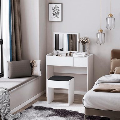 ESCRITORIO TOCADOR MUEBLES CRISOSTOMO HOME OFICCE BLANCO 80CM