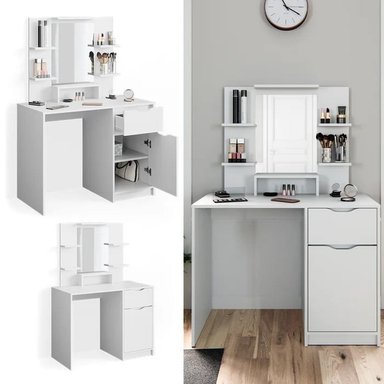 TOCADOR MAQUILLAJE MUEBLES CRISOSTOMO HOME OFICCE BLANCO 100CM - 3