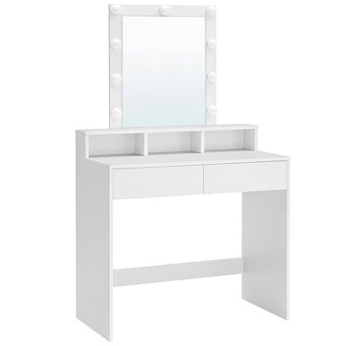 TOCADOR MAQUILLAJE MUEBLES CRISOSTOMO HOME OFICCE BLANCO CON LUCES 80CM - 1