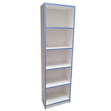 LIBRERO MUEBLES CRISOSTOMO HOME OFICCE BLANCO JUVENIL BORDE AZUL