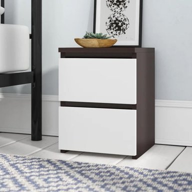 VELADOR MUEBLES CRISOSTOMO MELAMINA WENGUE 2 CAJONES BLANCO