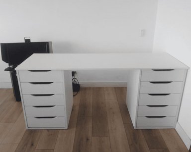 ESCRITORIO GAMER MUEBLES CRISOSTOMO HOME OFICCE 180 CM X 180 CM BLANCO DE MELAMINA