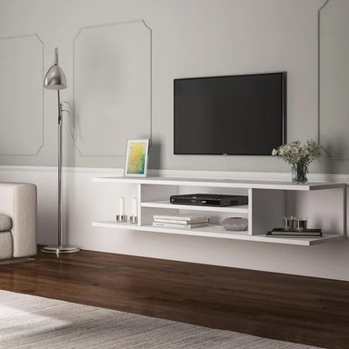 MUEBLE PARA TV MUEBLES CRISOSTOMO HOME OFICCE FLOTANTE 55 PULGADAS BLANCO - 2
