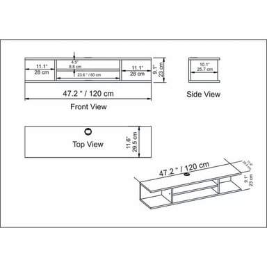 MUEBLE PARA TV MUEBLES CRISOSTOMO HOME OFICCE FLOTANTE 55 PULGADAS BLANCO - 5